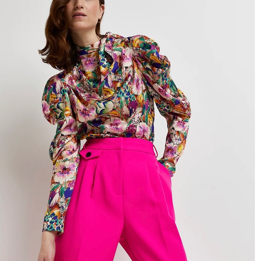 River Island Hot Pink Pants - Picture 3 of 11